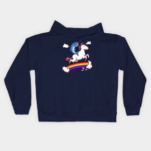 Narwhal Riding Unicorn Kids Hoodie